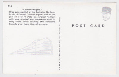 Burlington Northern EMD F7 Covered Wagons Locomotive Postcard - TulipStuff