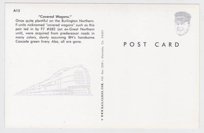 Burlington Northern EMD F7 Covered Wagons Locomotive Postcard - TulipStuff