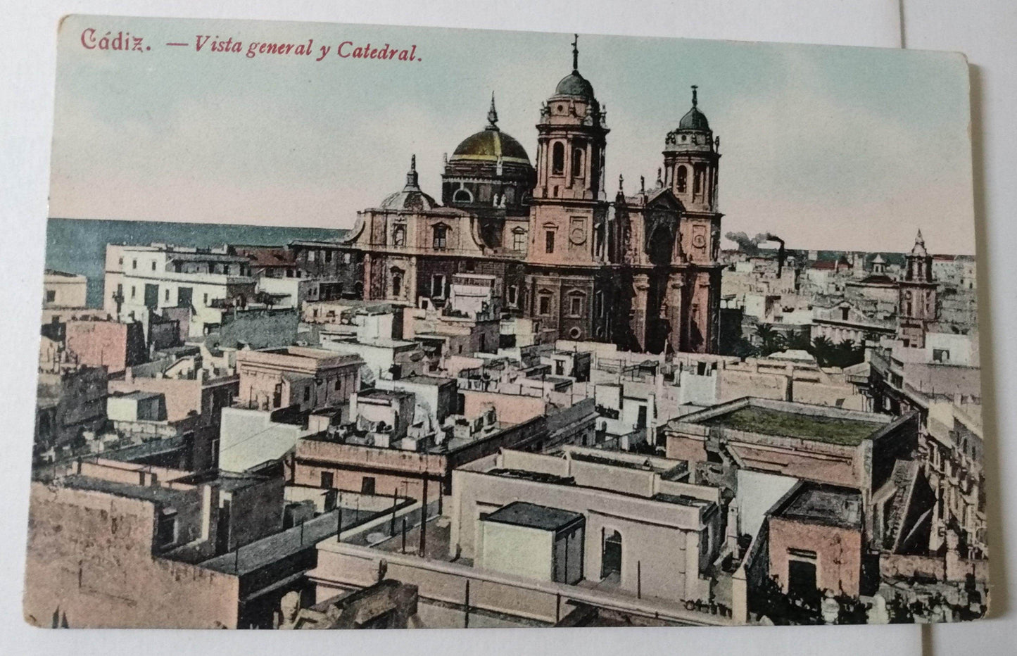 Cadiz Spain City View and Cathedral 1910's Vintage Spanish Postcard - TulipStuff
