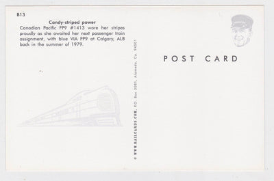Canadian Pacific CP Rail EMD F9 Locomotive Train at Calgary Postcard - TulipStuff