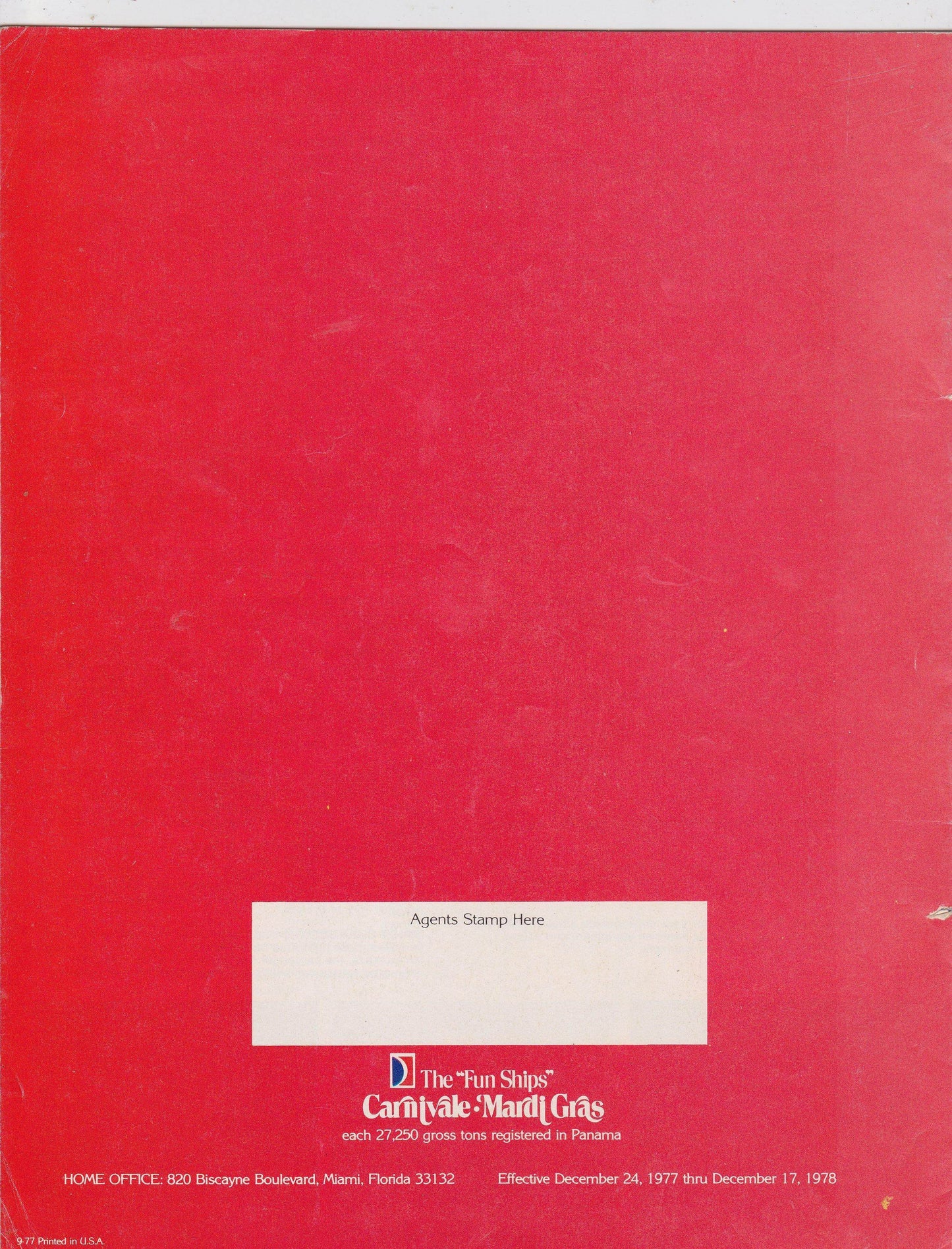 Carnival Cruise Lines Mardi Gras Carnivale Fun Ships 1978 Brochure - TulipStuff