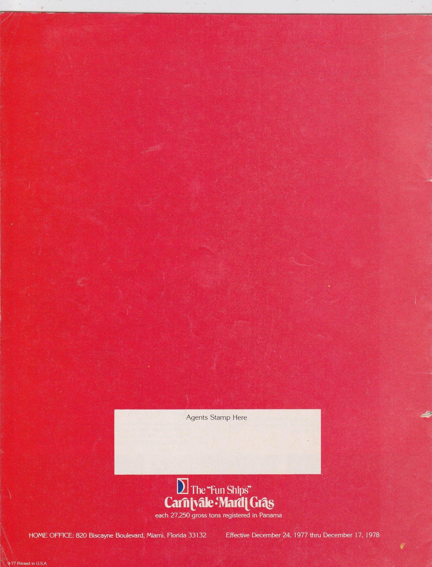 Carnival Cruise Lines Mardi Gras Carnivale Fun Ships 1978 Brochure - TulipStuff