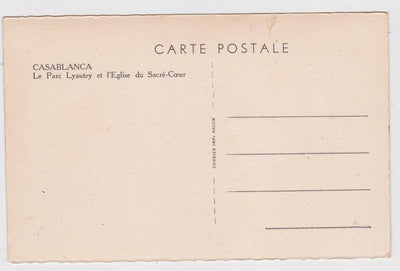 Casablanca Morocco Le Parc Lyautey l'Eglise du Sacre-Coeur Postcard - TulipStuff