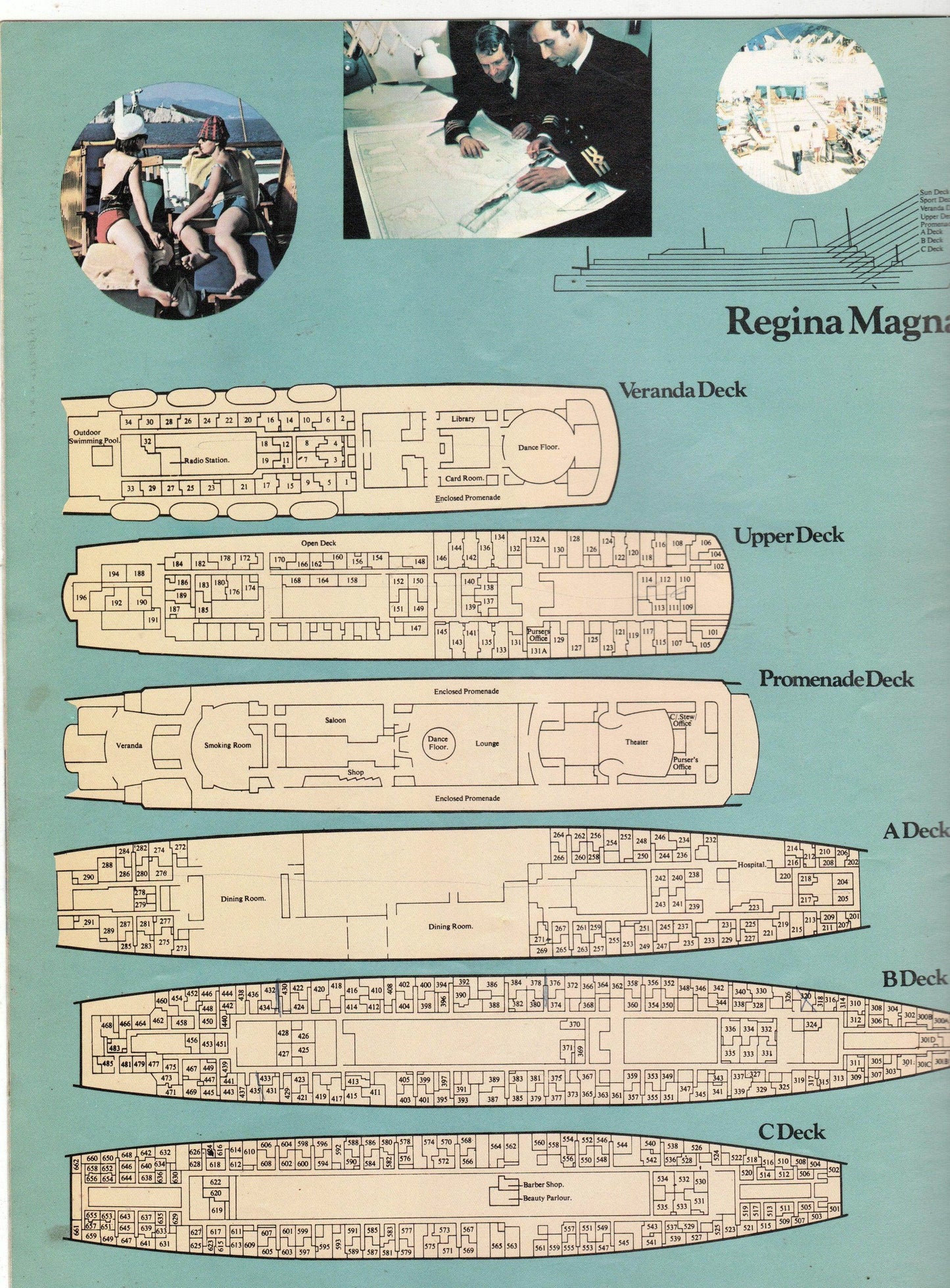 Chandris Cruises tss Regina Magna 1973-74 Caribbean Cruise Brochure - TulipStuff
