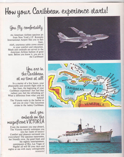 Chandris Cruises The Victoria 1978/79 Caribbean Cruises Brochure - TulipStuff