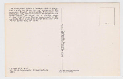 Newlyweds Prince Charles Princess Diana Waterloo Station 1981 Postcard - TulipStuff