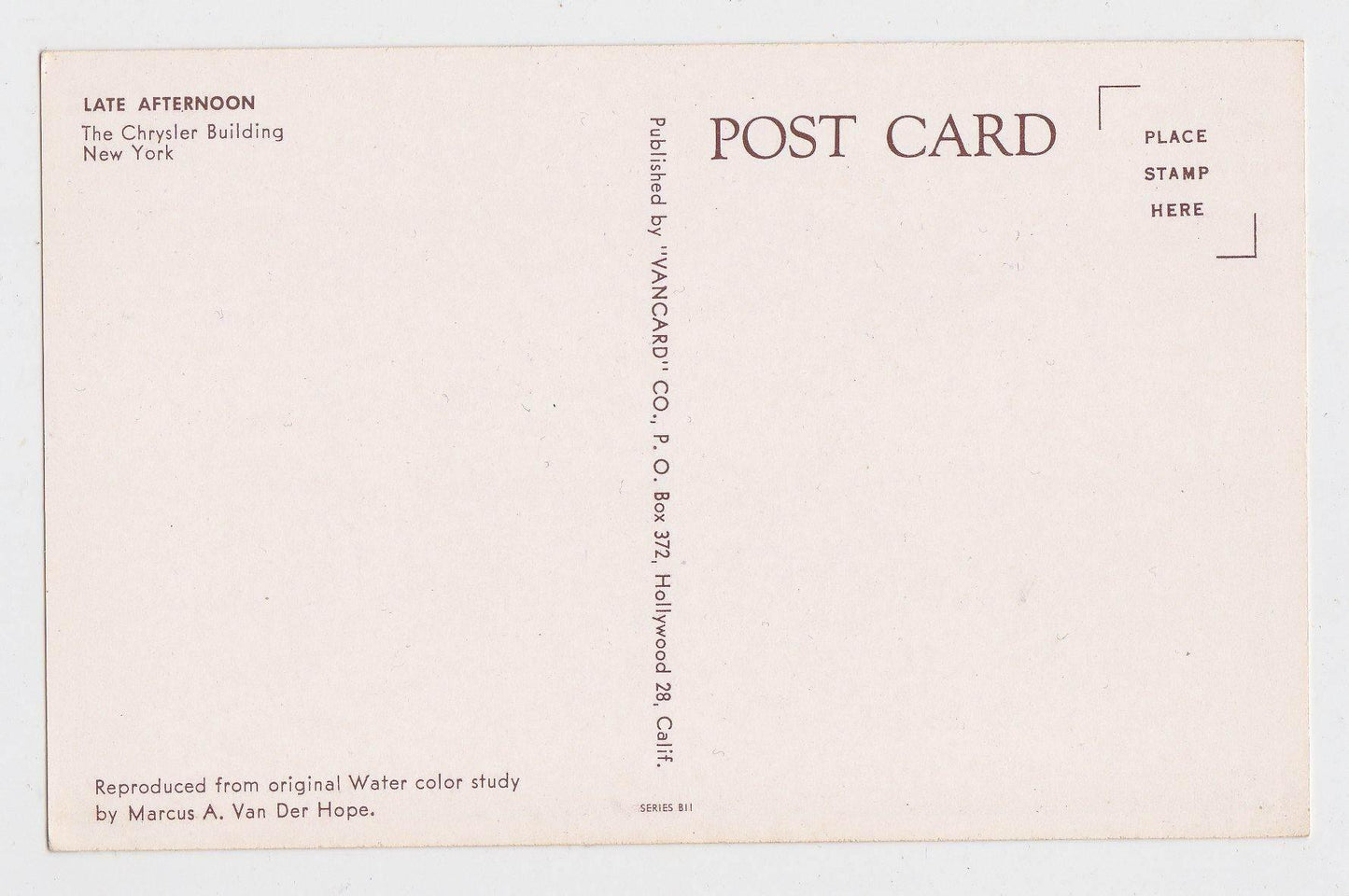 Chrysler Building Late Afternoon New York City 1950's Postcard - TulipStuff