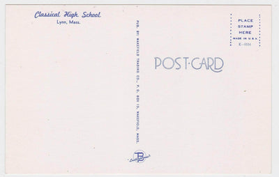 Classical High School Lynn Massachusetts 1950's Postcard - TulipStuff