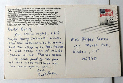 Coastwise Cruise Line Steamer Class mv Pilgrim Belle Postcard 1984 - TulipStuff