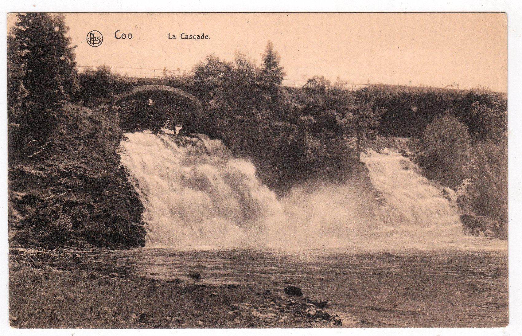 Coo La Cascade Belgium Waterfall 1910's Antique Postcard - TulipStuff