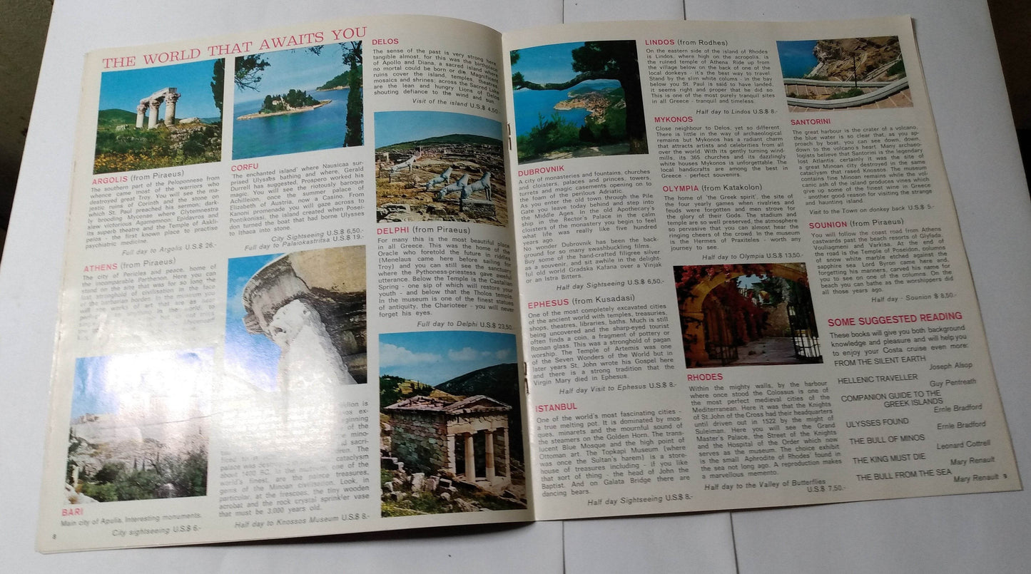 Costa Line Andrea C - Franca C - Enrico C 1974 Cruise Brochure - TulipStuff