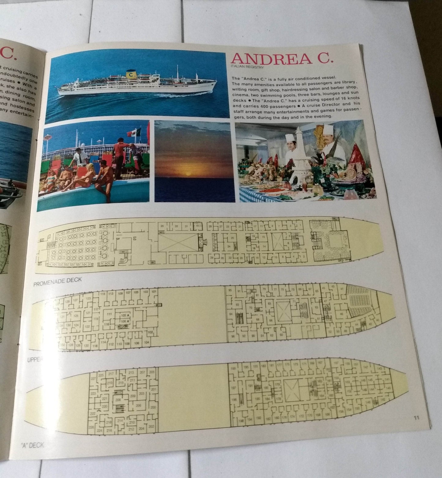 Costa Line Andrea C - Franca C - Enrico C 1974 Cruise Brochure - TulipStuff