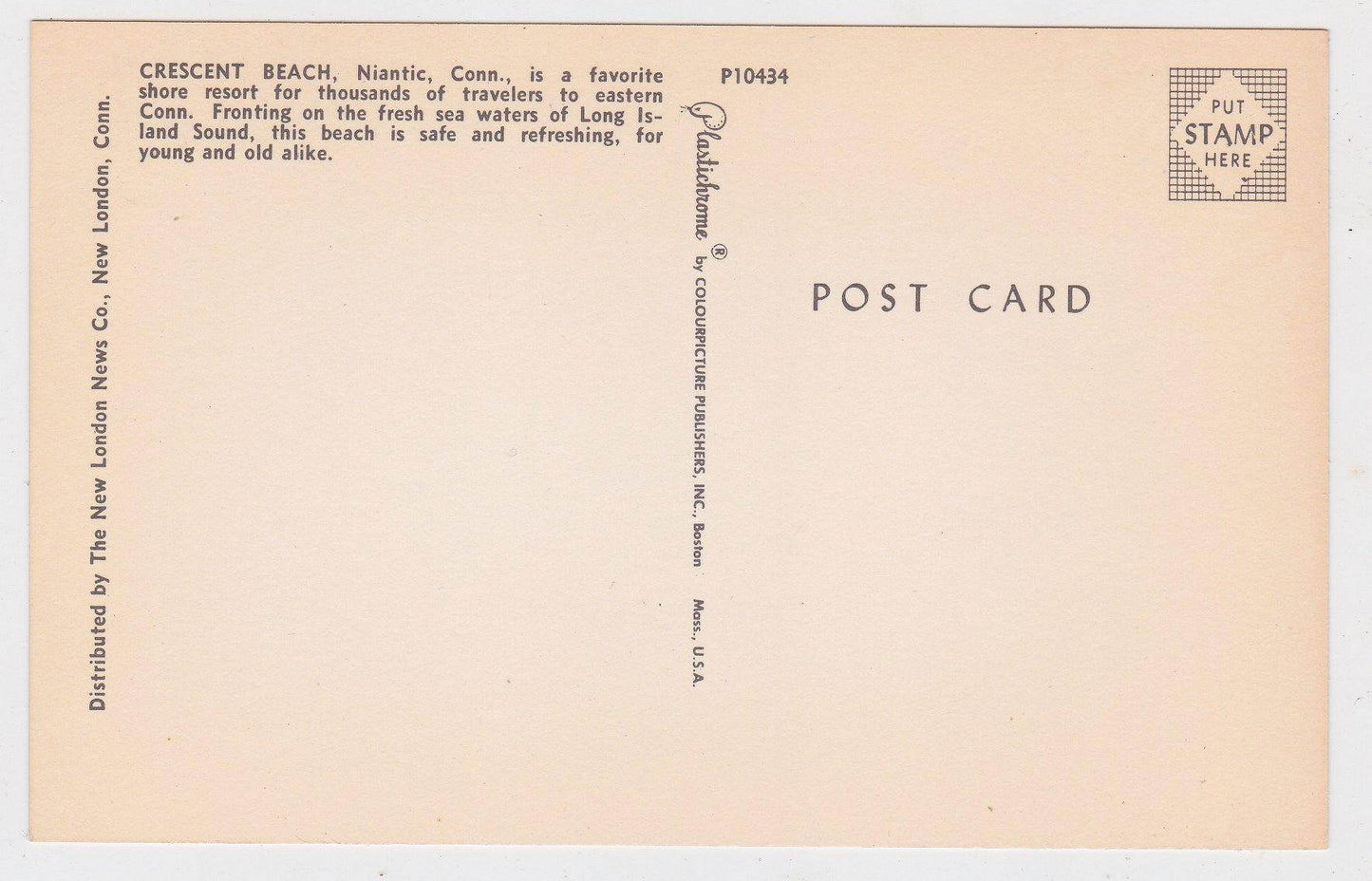 Crescent Beach Niantic Connecticut Long Island Sound 1950's Postcard - TulipStuff