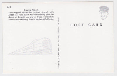 AT&SF Santa Fe EMD SD24 Cresting Cajon Locomotive Train Postcard - TulipStuff