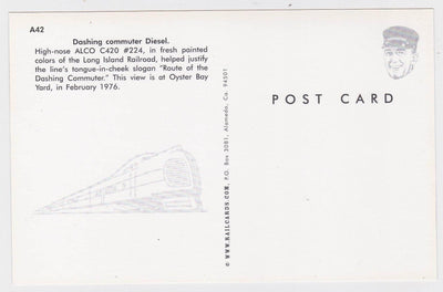 Long Island Railroad Alco C420 Commuter Train Locomotive Postcard - TulipStuff