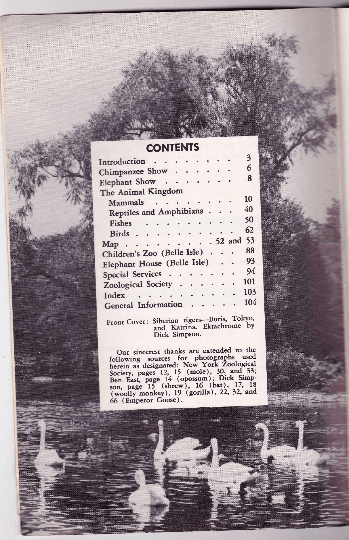 Detroit Zoo Guide Book Detroit Zoological Park Commission 1966 - TulipStuff
