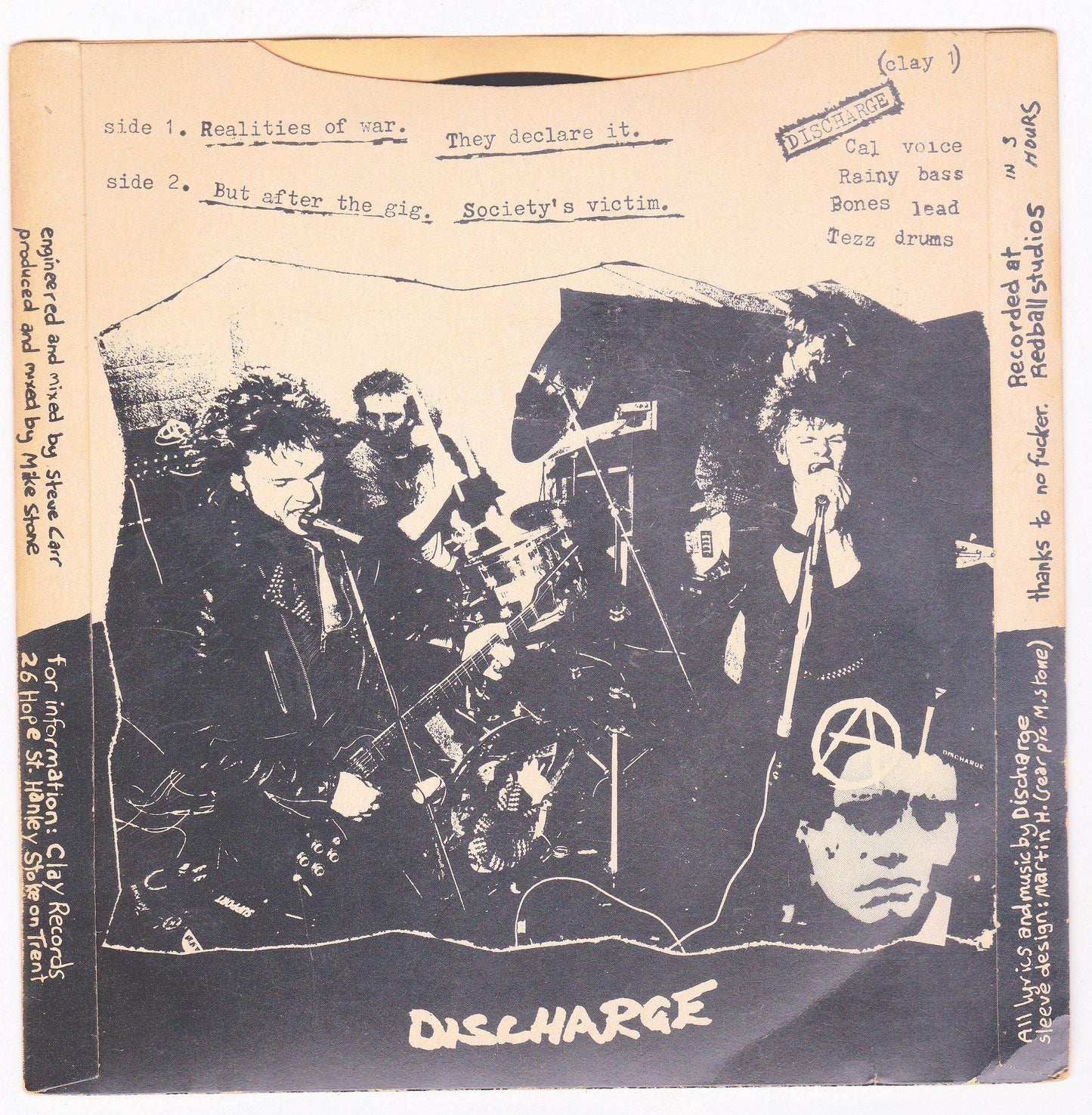 Discharge Realities of War 7" EP Vinyl Record UK Punk Hardcore 1980 - TulipStuff
