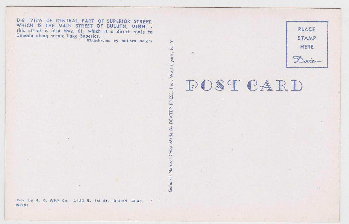 View of Central Part of Superior Street Duluth Minnesota Late 1940's - TulipStuff