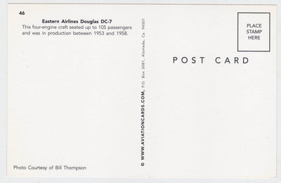 Eastern Airlines Douglas DC-7 Airplane Postcard - TulipStuff