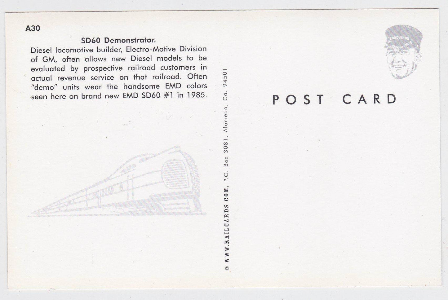 General Motors EMD SD60 Diesel Locomotive Demonstrator in 1985 - TulipStuff