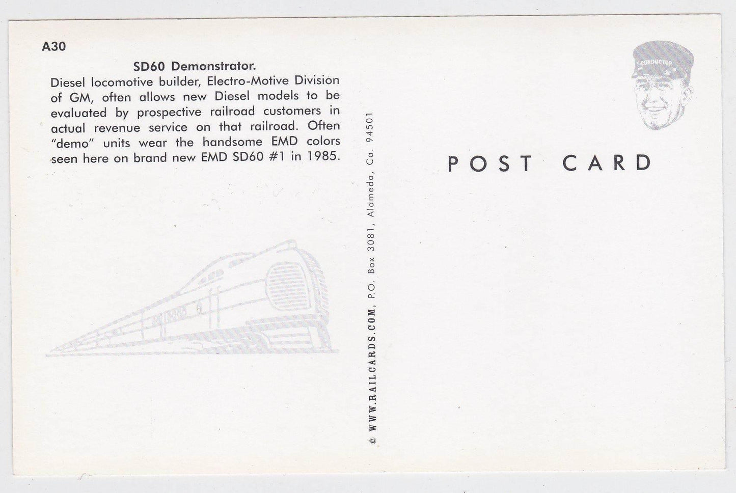 General Motors EMD SD60 Diesel Locomotive Demonstrator in 1985 - TulipStuff