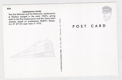 Erie Lackawanna EMD F7 Diesel Locomotive Train Postcard - TulipStuff