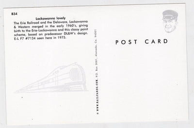 Erie Lackawanna EMD F7 Diesel Locomotive Train Postcard - TulipStuff