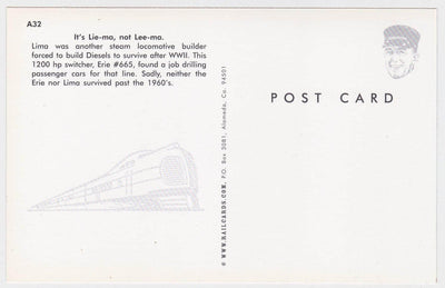 Erie Railroad 1200 hp Lima Locomotive Works Diesel Switcher - TulipStuff