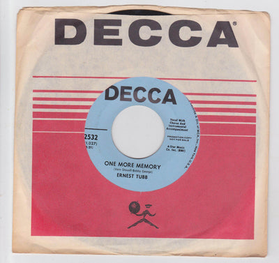 Ernest Tubb Just A Drink Away b/w One More Memory 7" Promo 1969 - TulipStuff