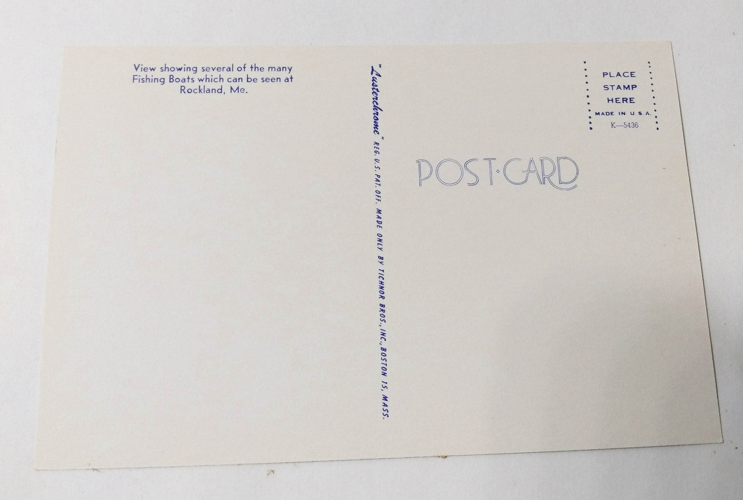 Fishing Boats Harbor Rockland Maine Penobscot Bay 1960's Postcard - TulipStuff