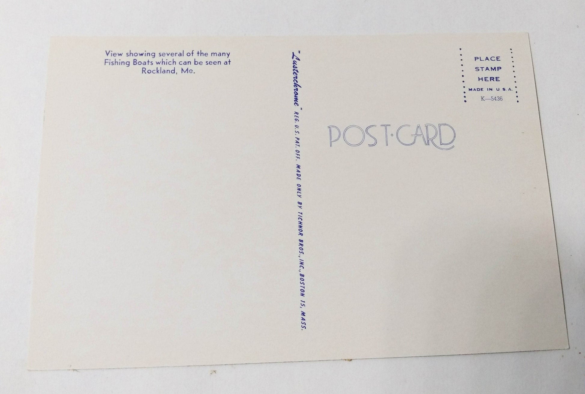 Fishing Boats Harbor Rockland Maine Penobscot Bay 1960's Postcard - TulipStuff
