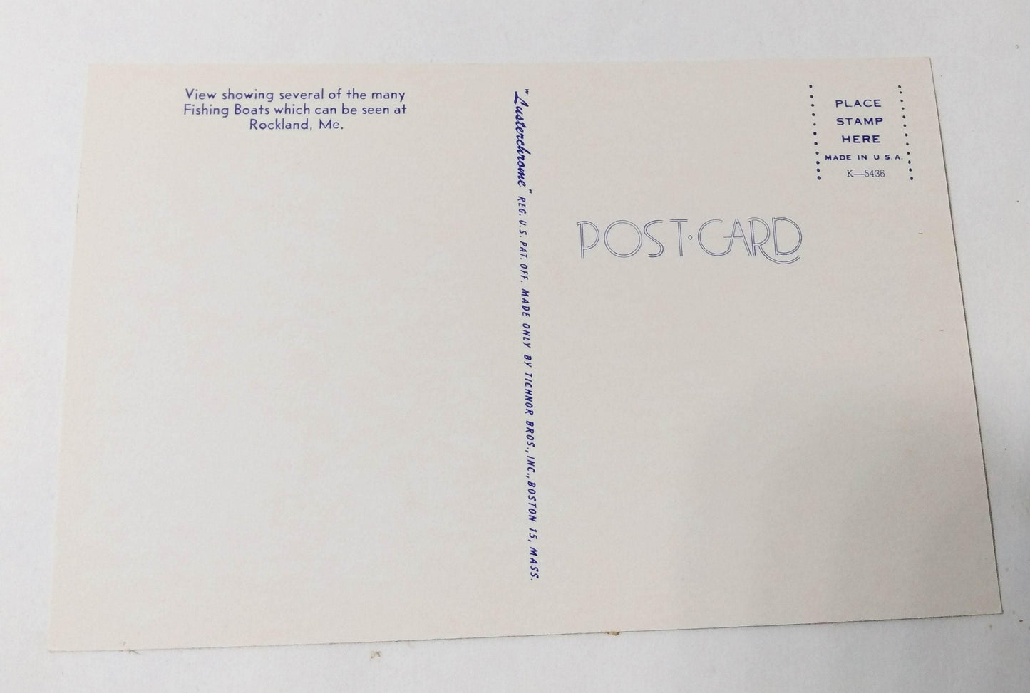 Fishing Boats Harbor Rockland Maine Penobscot Bay 1960's Postcard - TulipStuff