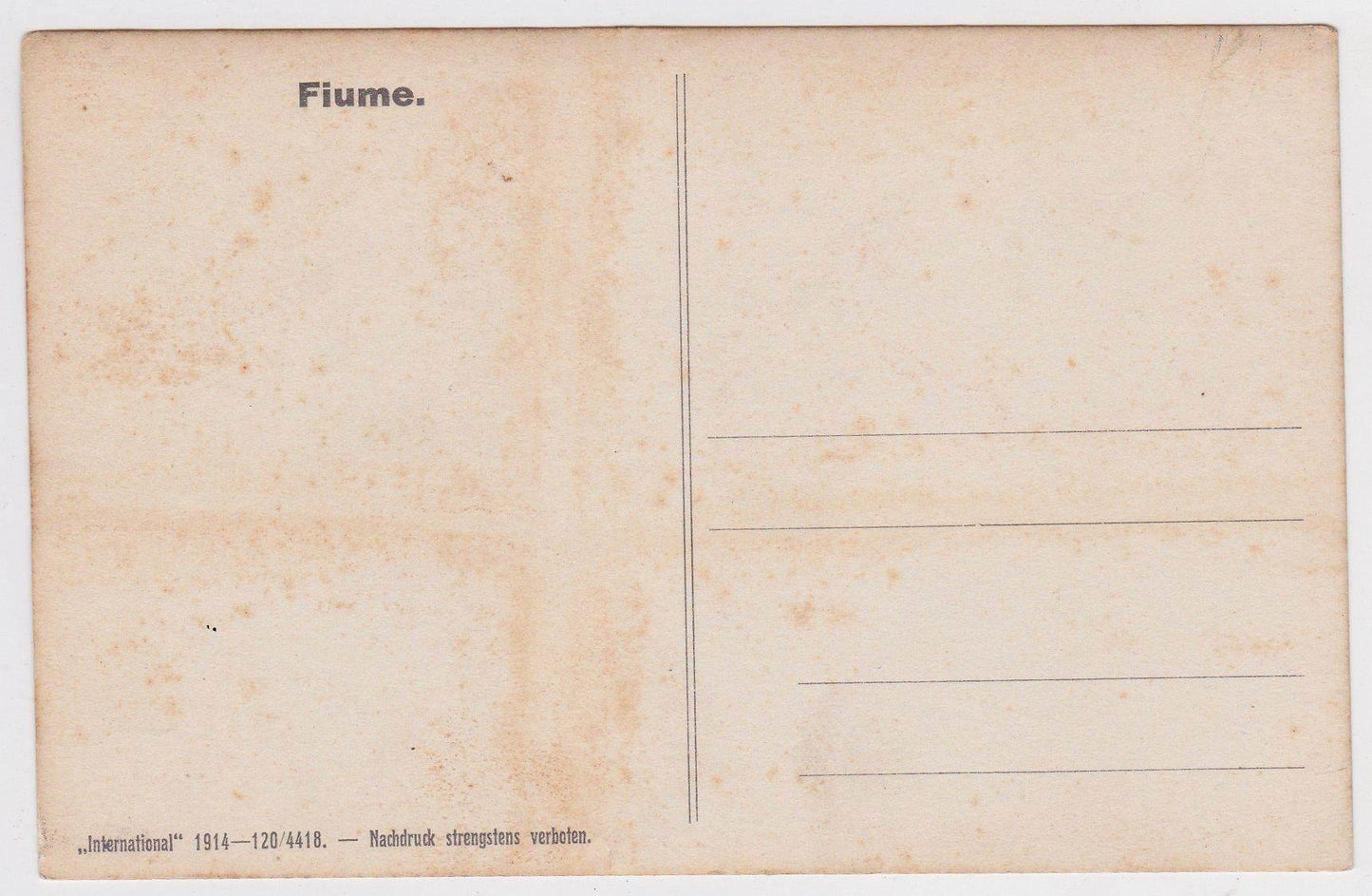 Fiume Hungary Rijeka Croatia Street Scene Antique Postcard 1914 - TulipStuff