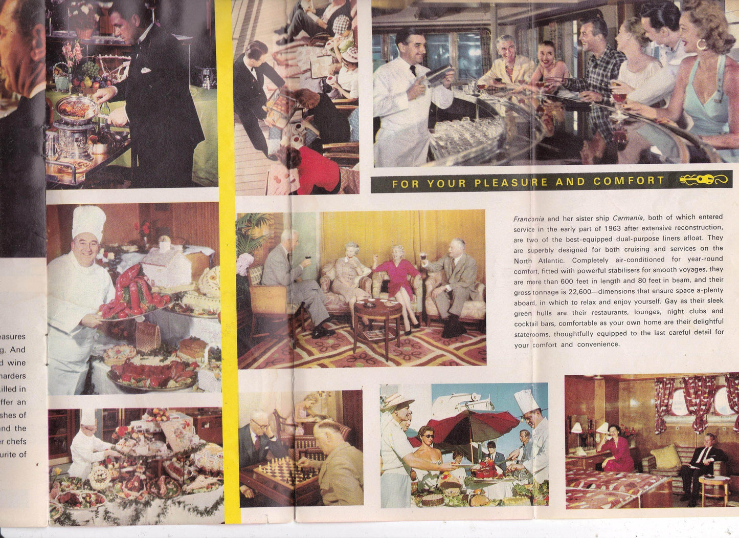 Cunard Line RMS Franconia Deck Plans First Class Accommodations 1960's - TulipStuff