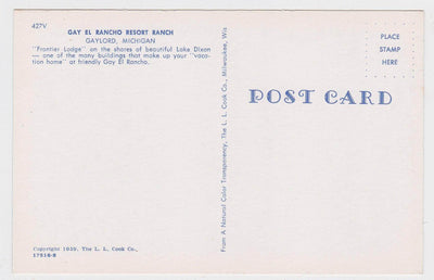 Gay El Rancho Resort Ranch Gaylord Michigan 1959 Postcard - TulipStuff