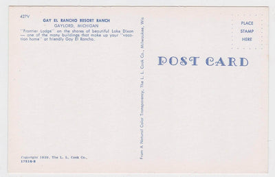 Gay El Rancho Resort Ranch Gaylord Michigan 1959 Postcard - TulipStuff