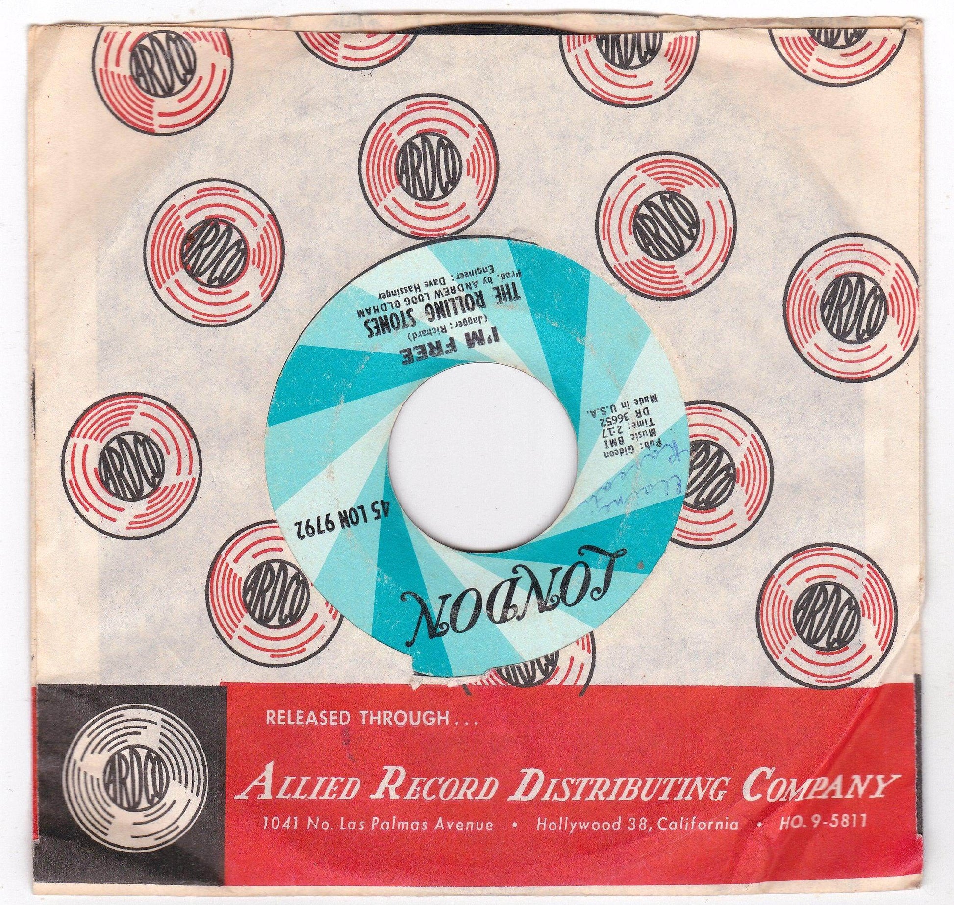 The Rolling Stones Get Off Of My Cloud 7" Single 1965 - TulipStuff