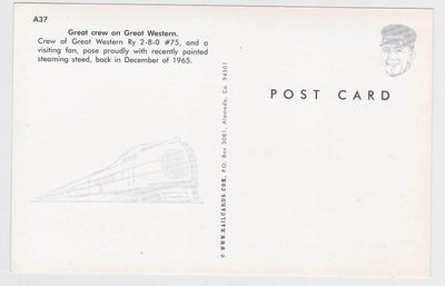 Great Western Railway #75 2-8-0 Steam Locomotive Train Crew 1965 - TulipStuff