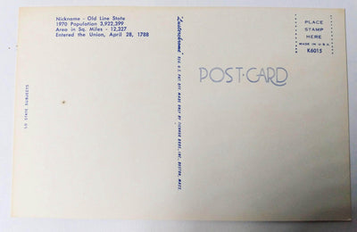 Greetings From Maryland 1970s Tourist Attractions Map Postcard - TulipStuff