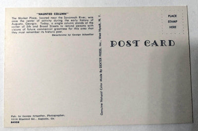 Haunted Column Old Market Place Augusta Georgia 1950's Street Scene - TulipStuff