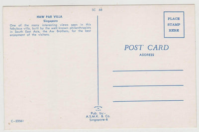 Haw Par Villa Singapore Late 1950's Early 1960's Postcard - TulipStuff