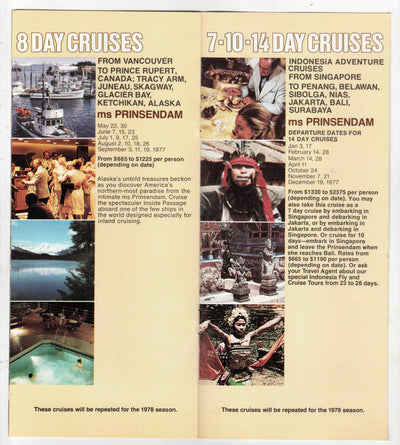 Holland America '76-77 Rotterdam Statendam Prinsendam Brochure - TulipStuff