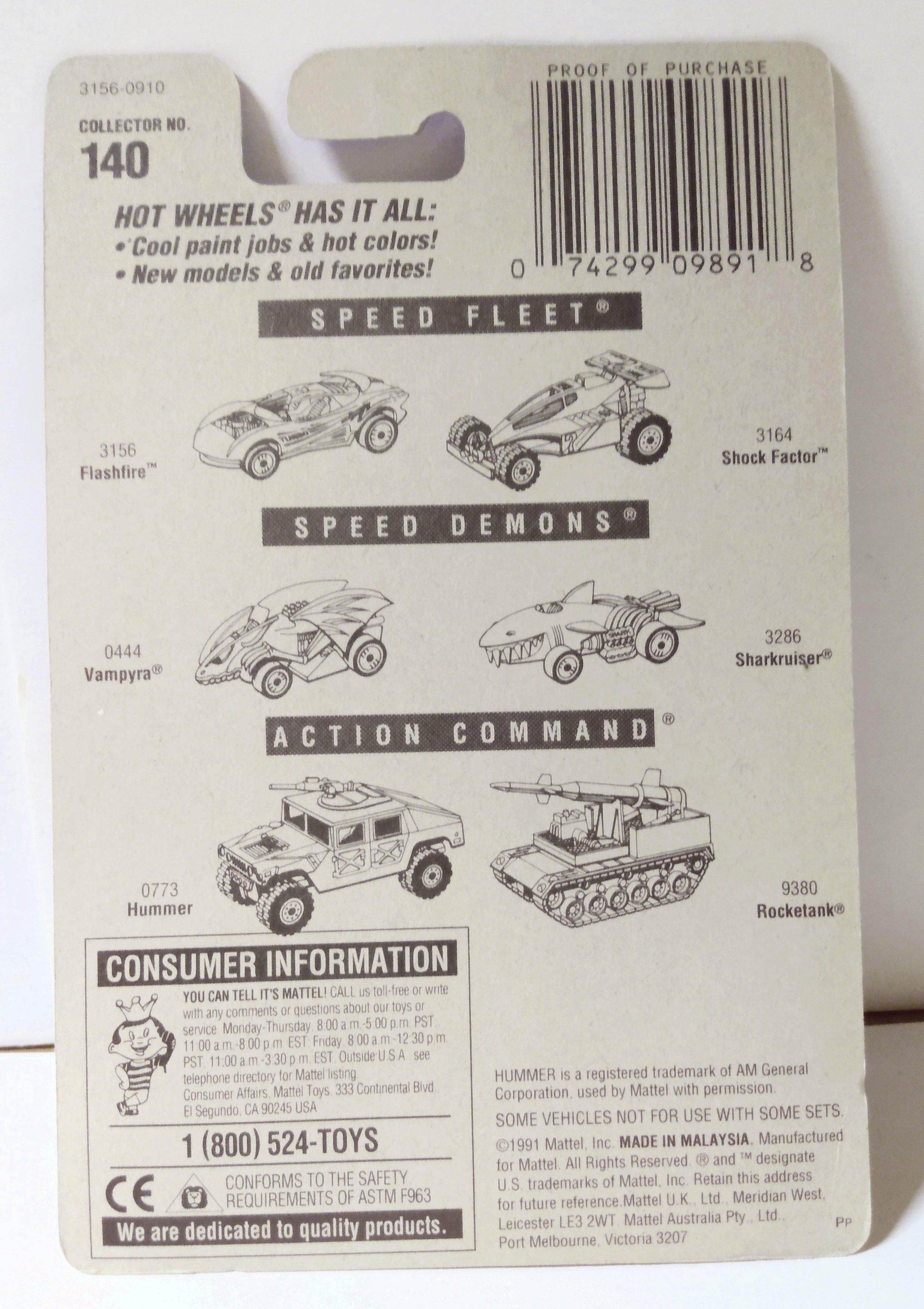 Hot Wheels Collector #140 Flashfire Futuristic Sports Car 1996 - TulipStuff