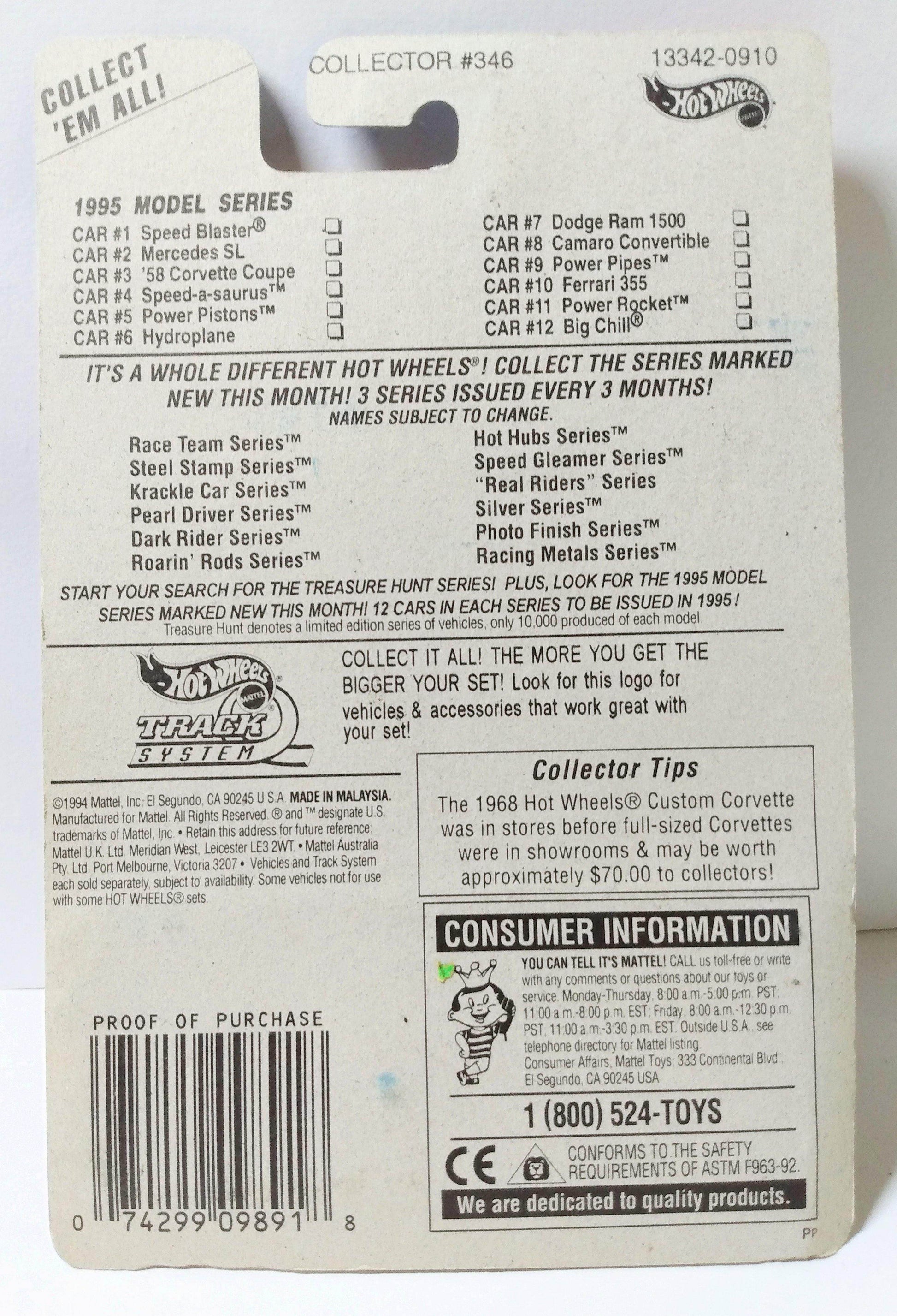 Hot Wheels 1995 Model Series Hydroplane Collector #346 - TulipStuff