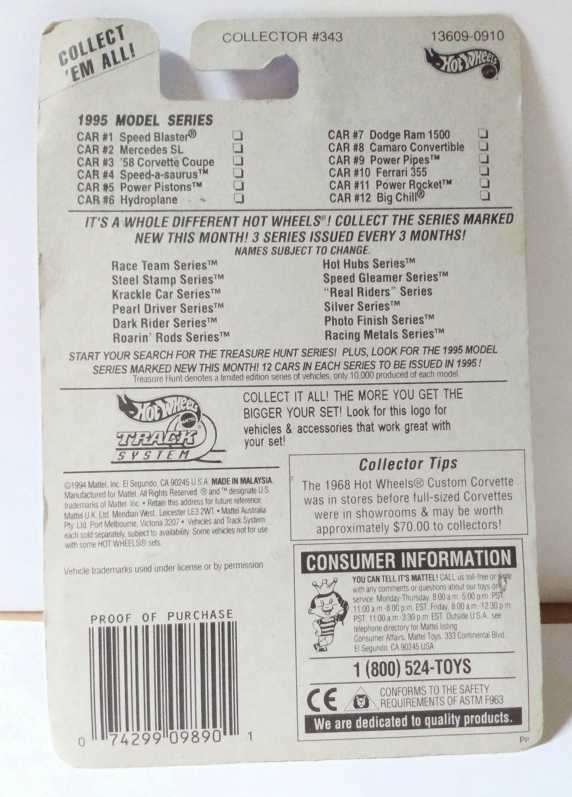 Hot Wheels 1995 Model Series Speed Blaster Collector 343 Green ho5 - TulipStuff