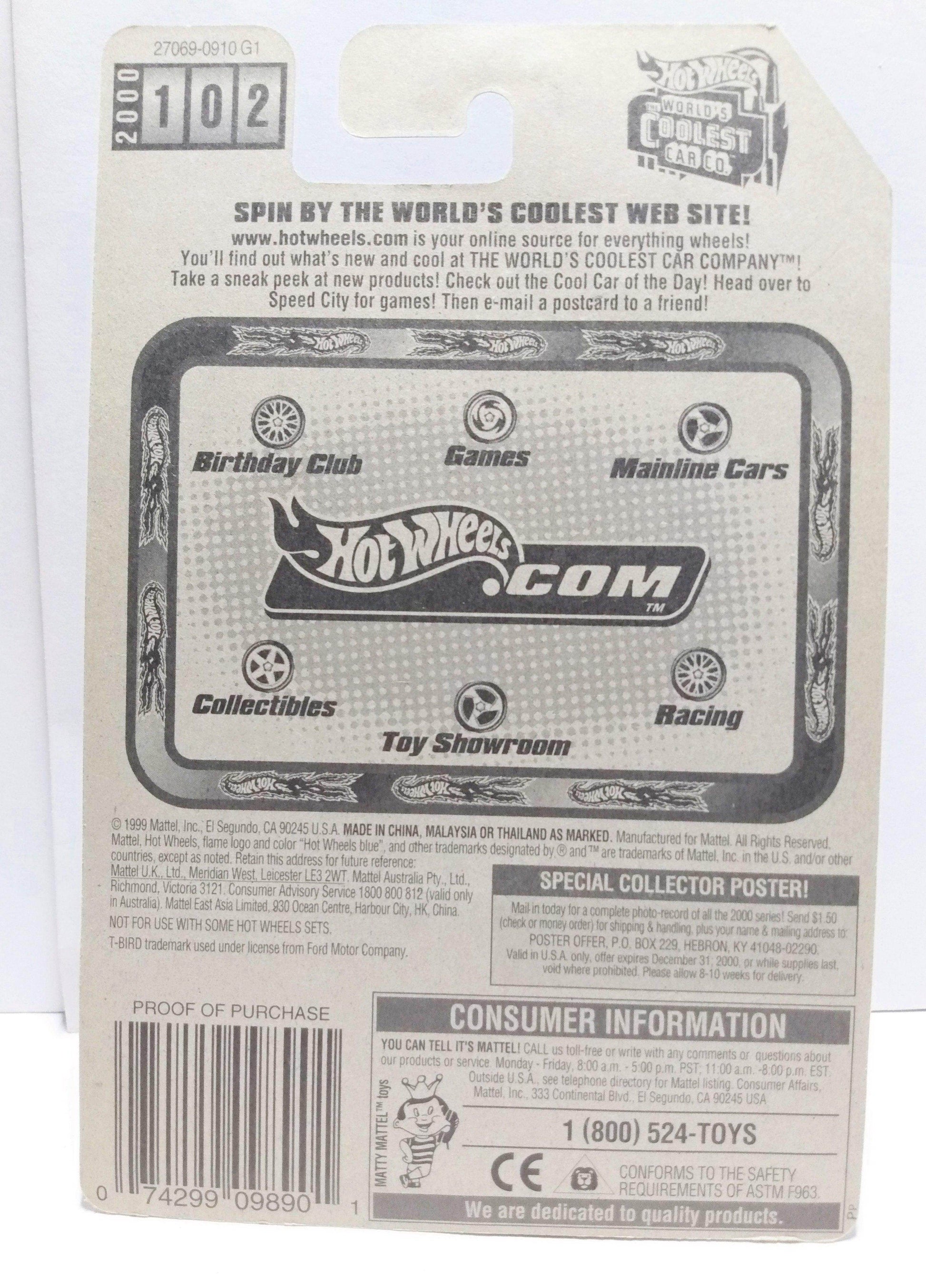 Hot Wheels 2000 Collector #102 '90 T-Bird Ford Thunderbird Stocker - TulipStuff