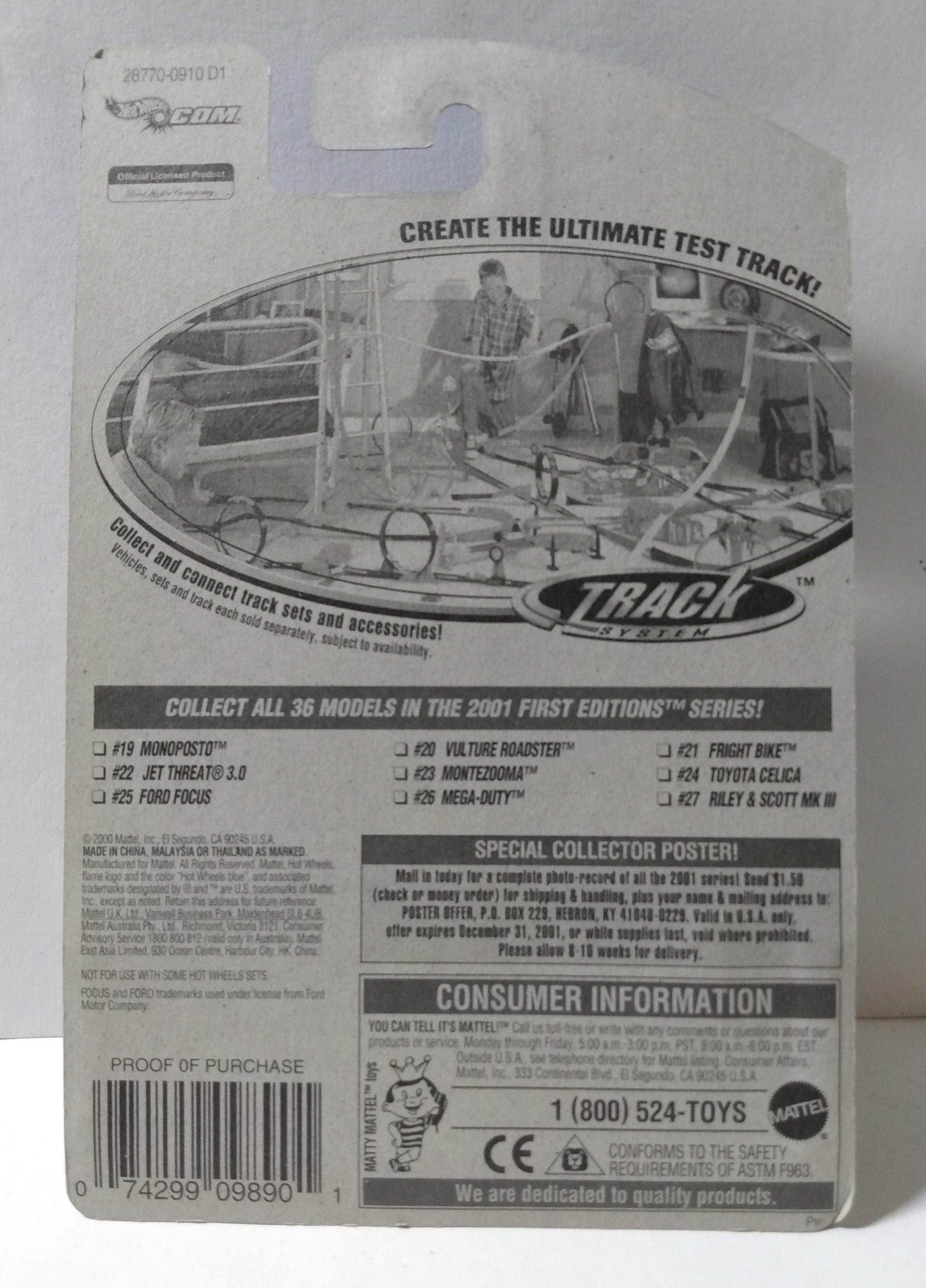 Hot Wheels 2001 First Editions Ford Focus Collector #037 - TulipStuff