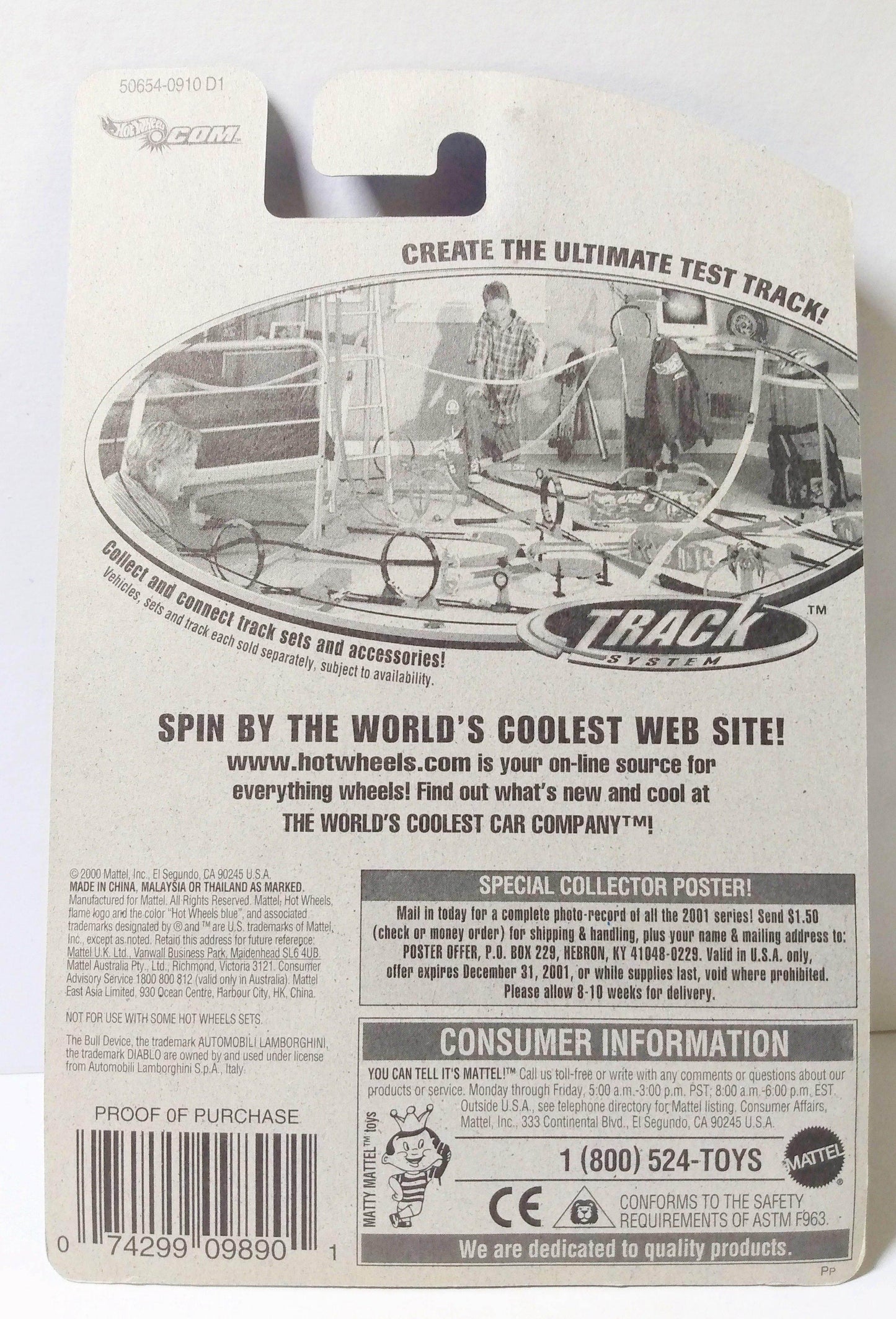 Hot Wheels 2001 Collector #124 Lamborghini Diablo silver painted base - TulipStuff