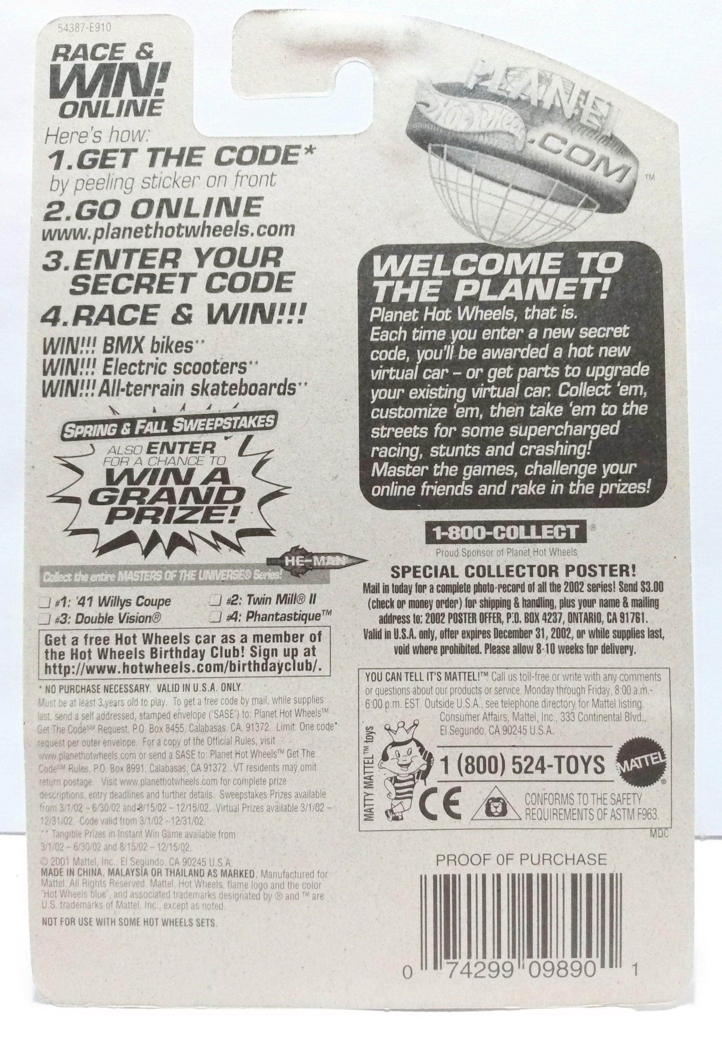 Hot Wheels He-Man Series Double Vision 2002 Collector #093 - TulipStuff