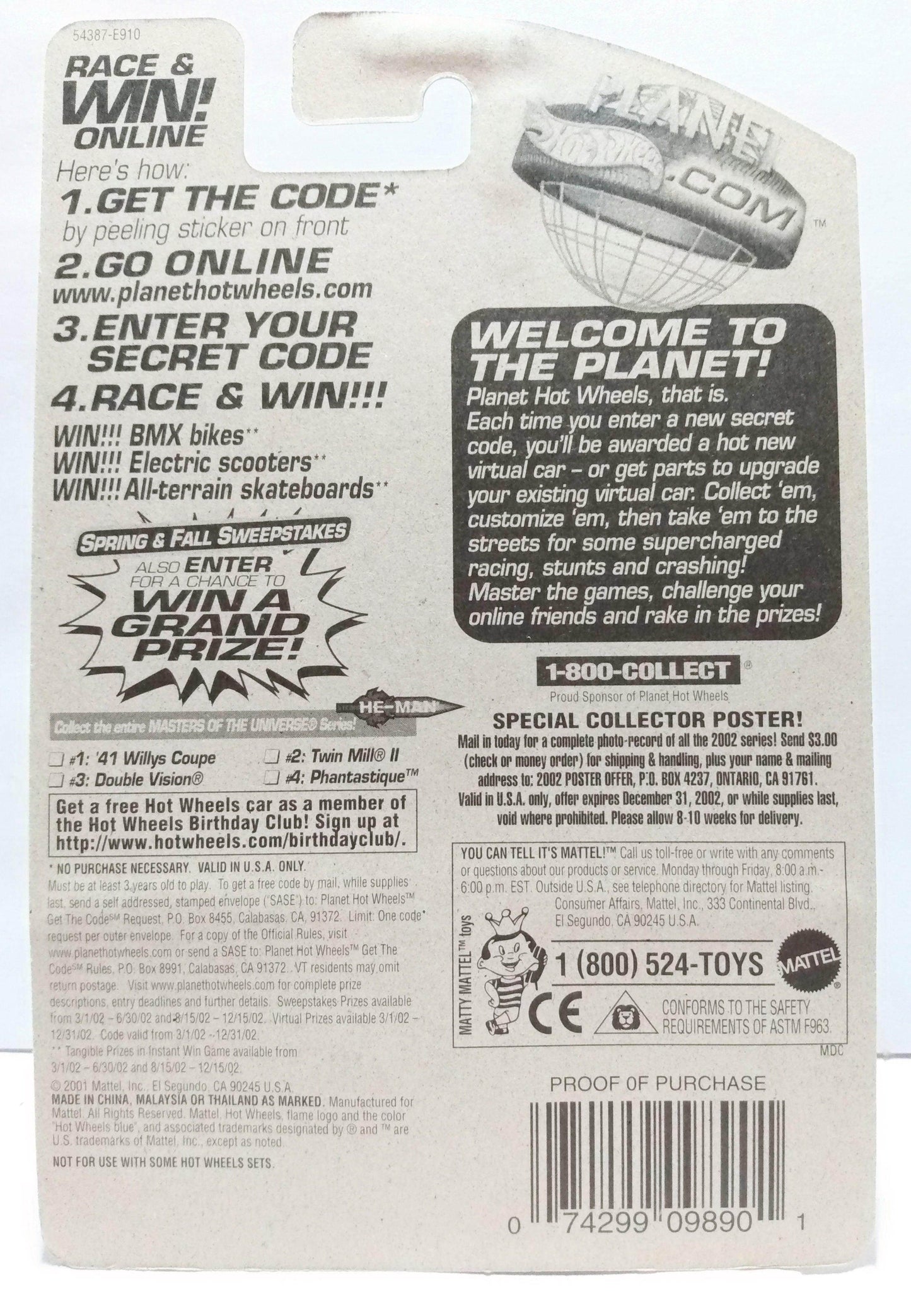 Hot Wheels He-Man Series Double Vision 2002 Collector #093 - TulipStuff